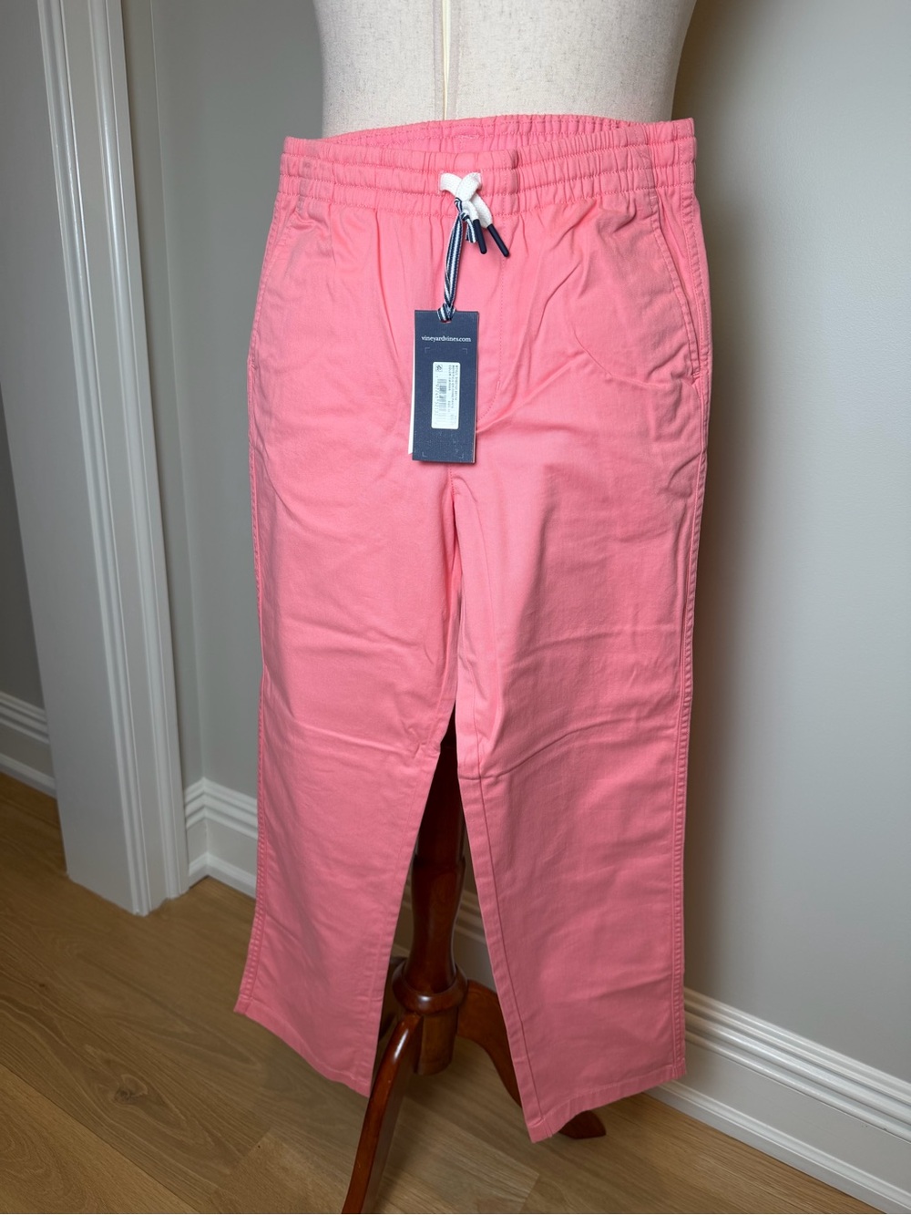 NWT Boys Size 14 Vineyard Vines Coral Pink Drawstring Casual Pants